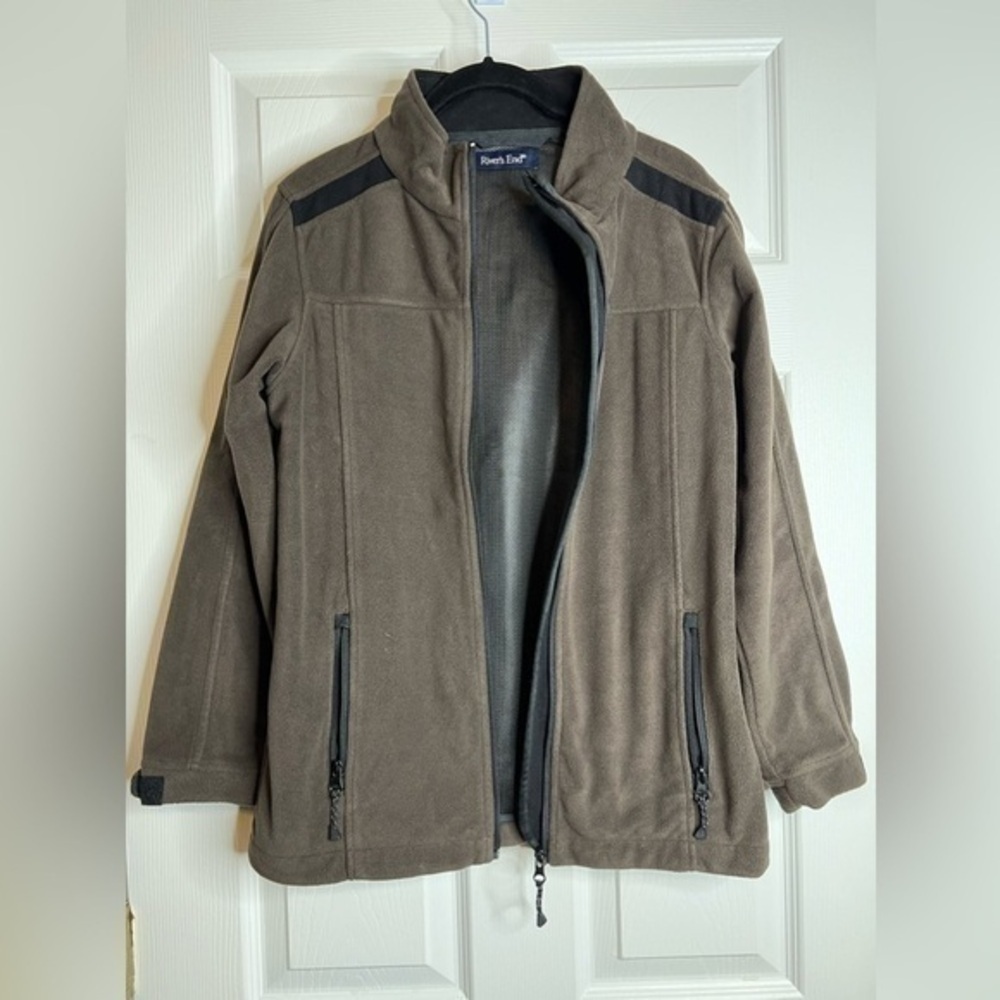 River's End Women's Small Brown Fleece Jacket Outerwear Full Zip Sweater Top S - Picture 2 of 14